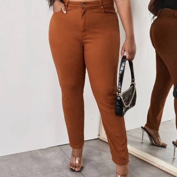 Orange High Waisted Jeans - Picture 1 of 3